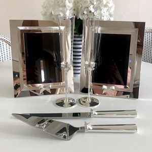 Kate Spade Wedding Set: frames, flutes, cake knife